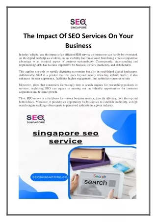 The Impact Of SEO Services On Your Business