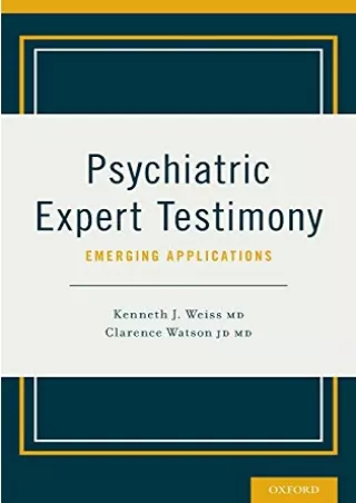 Download Book [PDF] Psychiatric Expert Testimony: Emerging Applications