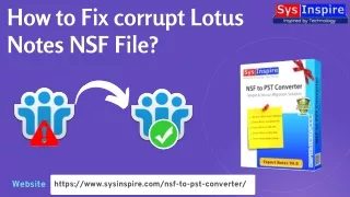 how to fix corrupt lotus notes nsf file