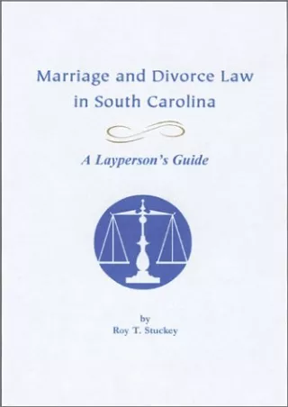 Download Book [PDF] Marriage and Divorce Law in South Carolina : A Layperson's Guide