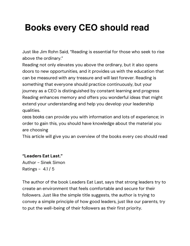 books every ceo should read