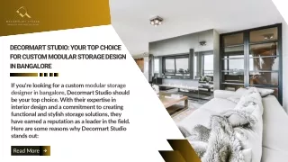 Decormart Studio Your Top Choice for Custom Modular Storage Design in Bangalore