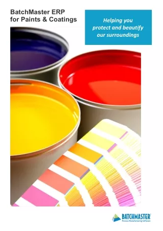 BatchMaster ERP for Paints & Coatings