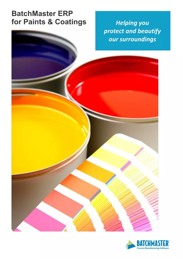 batchmaster erp for paints coatings