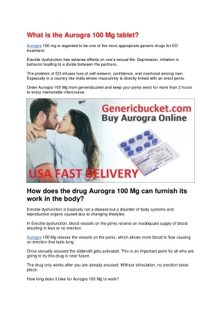 What is the Aurogra 100 Mg