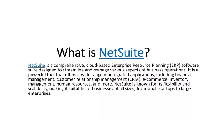 what is netsuite