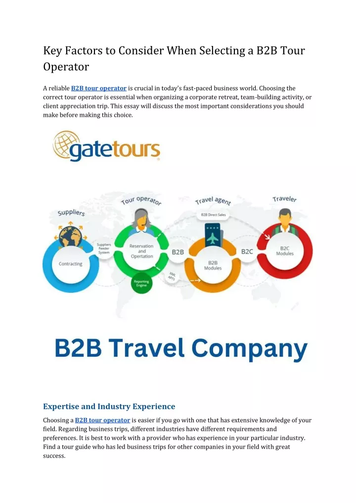 key factors to consider when selecting a b2b tour