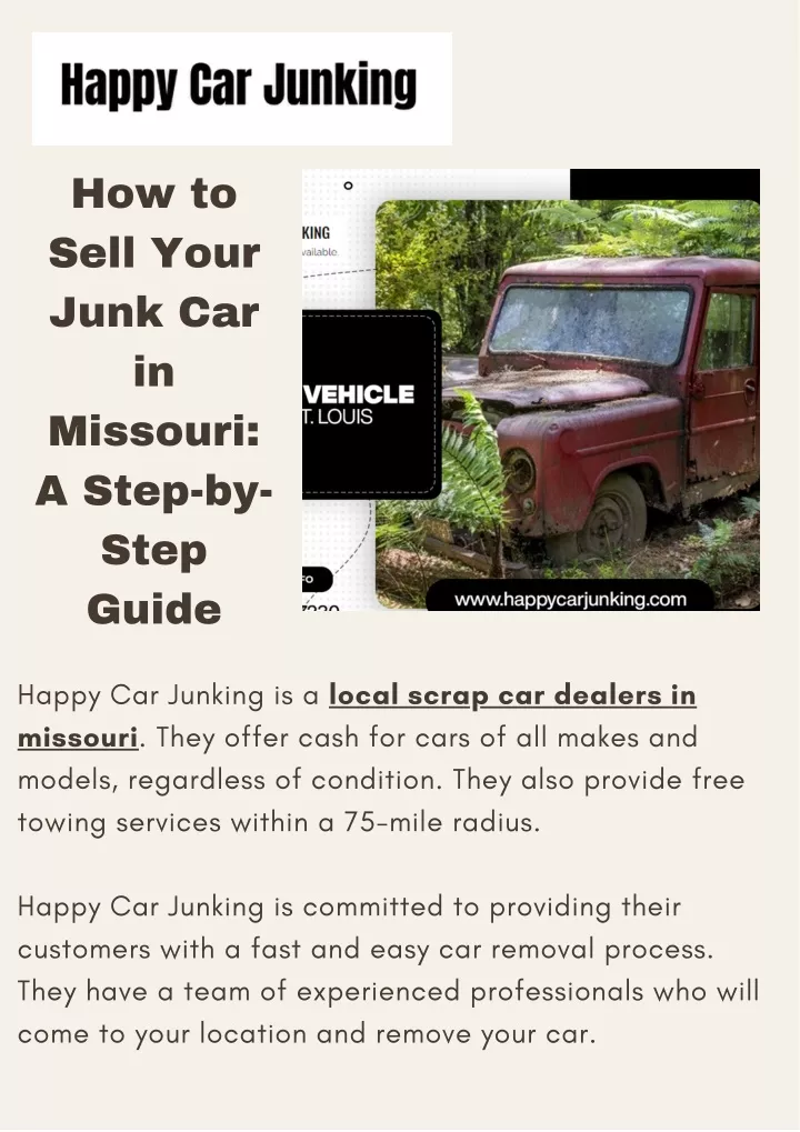 how to sell your junk car in missouri a step
