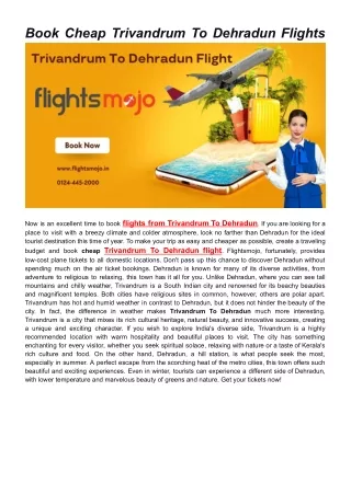 book cheap trivandrum to dehradun flights