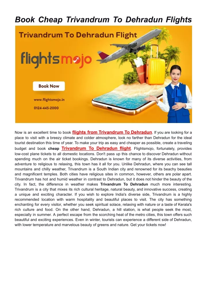 book cheap trivandrum to dehradun flights