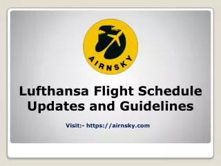 Lufthansa Flight Schedule Updates and Guidelines