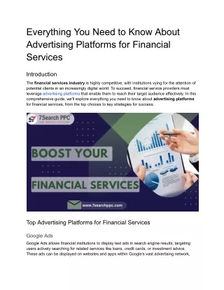 Everything You Need to Know About Advertising Platforms for Financial Services