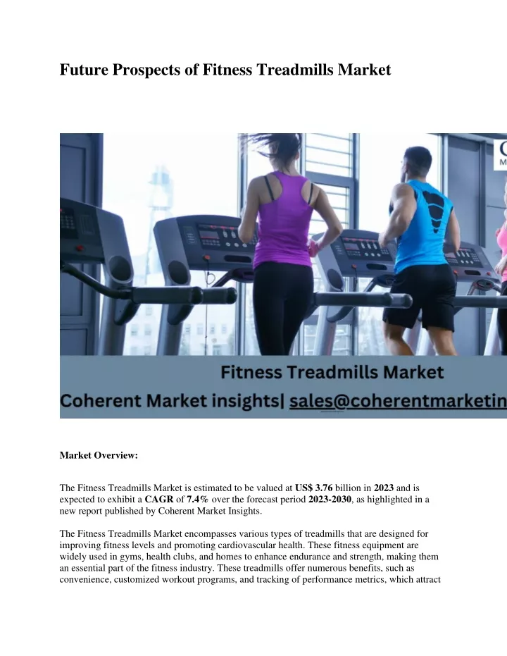 future prospects of fitness treadmills market