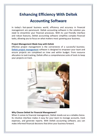 enhancing efficiency with deltek