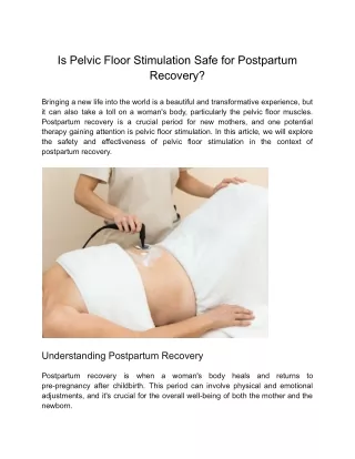Is Pelvic Floor Stimulation Safe for Postpartum Recovery_