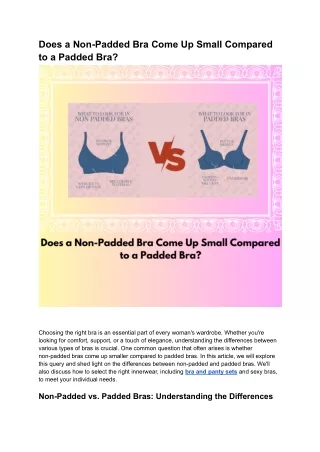 Does a Non-Padded Bra Come Up Small Compared