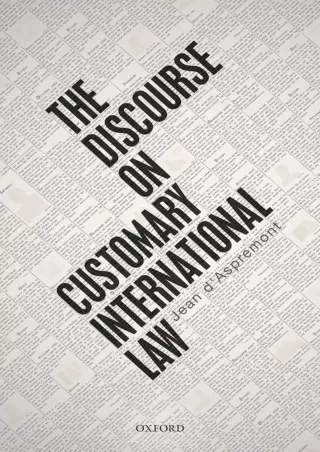 Download Book [PDF] The Discourse on Customary International Law
