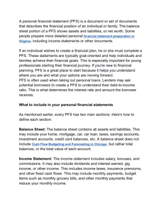 a personal financial statement pfs is a document