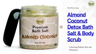 Almond Coconut Salt Scrub - 8oz Detox Bath Salt Body Scrub