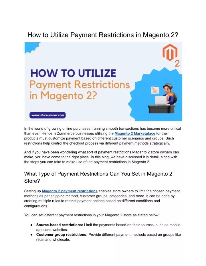 how to utilize payment restrictions in magento 2