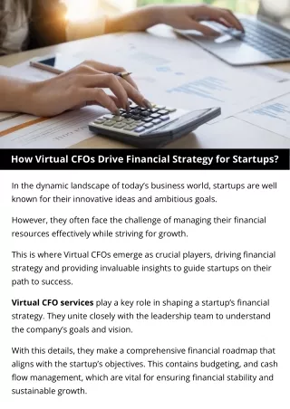 How Virtual CFOs Drive Financial Strategy for Startups?