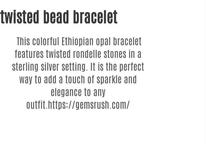 twisted bead bracelet