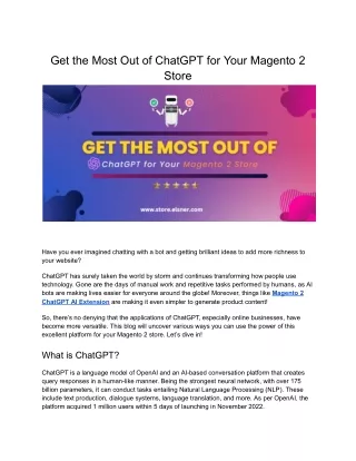 get the most out of chatgpt for your magento
