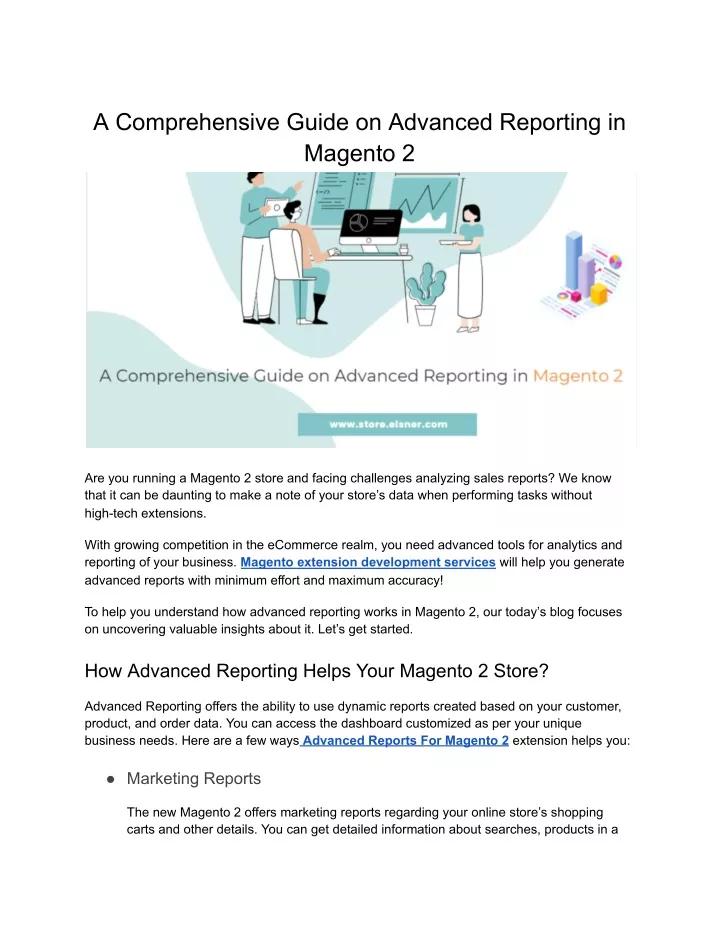 a comprehensive guide on advanced reporting