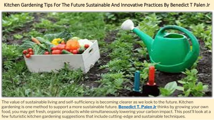 kitchen gardening tips for the future sustainable and innovative practices by benedict t palen jr