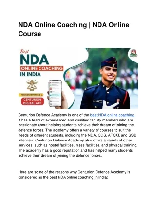NDA Online Coaching _ NDA Online Course
