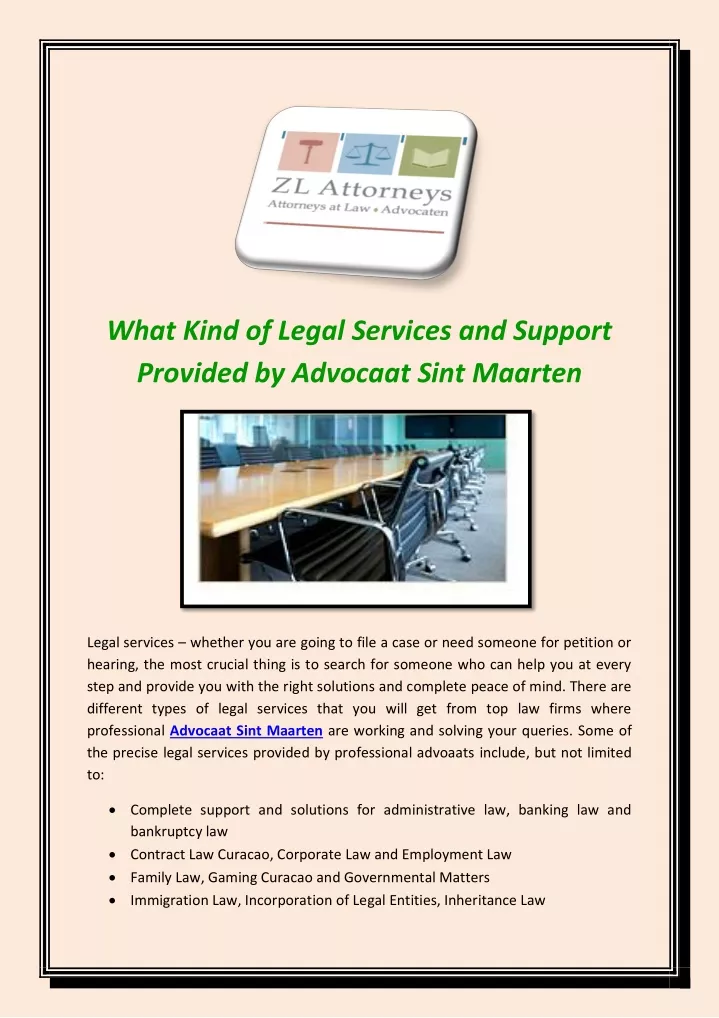 what kind of legal services and support provided