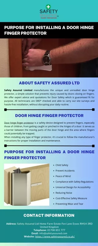 purpose for installing a door hinge finger