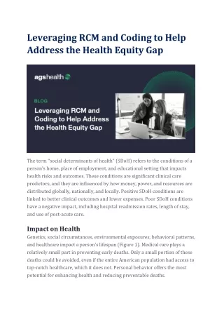 leveraging rcm and coding to help address