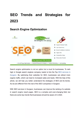 SEO Trends and Strategies for 2023