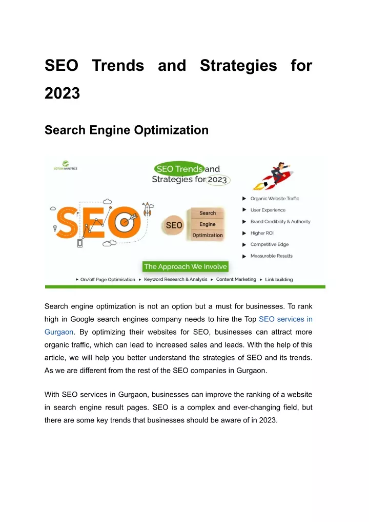 seo trends and strategies for