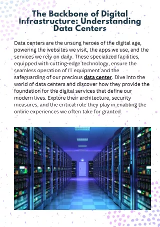 The Backbone of Digital Infrastructure: Understanding Data Centers