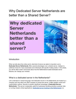 why dedicated server netherlands are better than