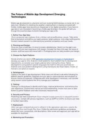 The Future of Mobile App Development Emerging Technologies