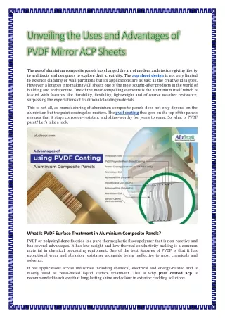 Unveiling the Uses and Advantages of PVDF Mirror ACP Sheets