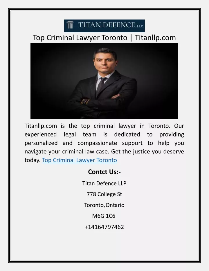 top criminal lawyer toronto titanllp com