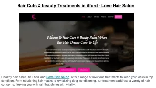 Discover a world of beauty and transformation Hair Cuts & beauty Treatments in i