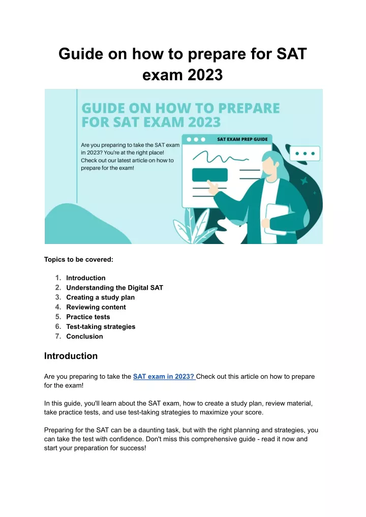 guide on how to prepare for sat exam 2023