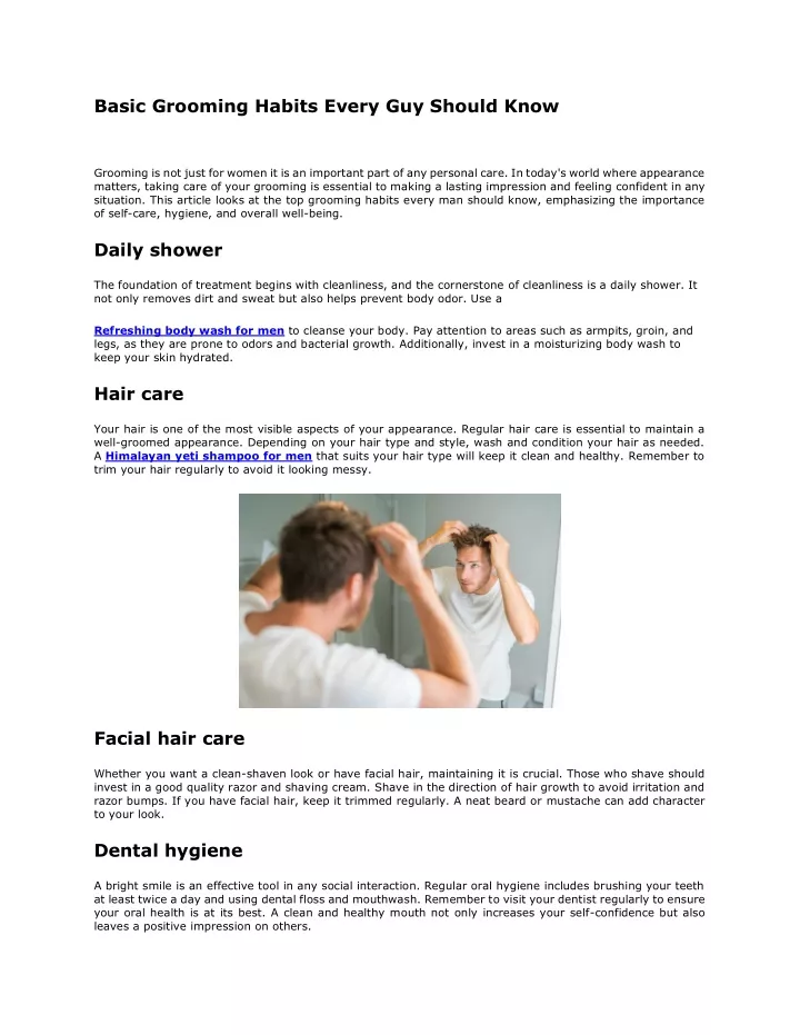 basic grooming habits every guy should know