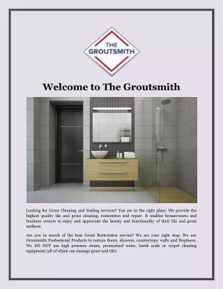 Welcome to The Groutsmith