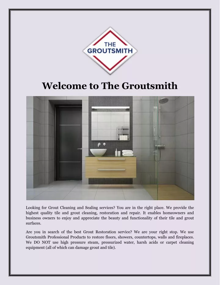 welcome to the groutsmith