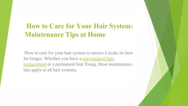 how to care for your hair system maintenance tips at home