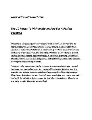 www adequatetravel com