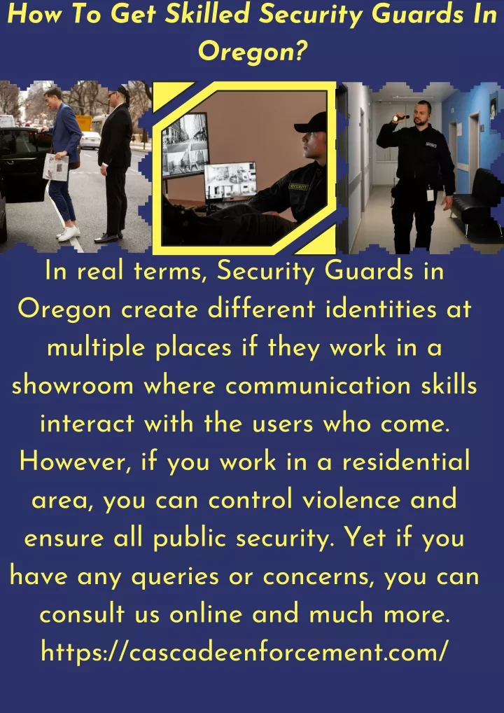 how to get skilled security guards in oregon