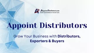 Looking for distributorship opportunity in India