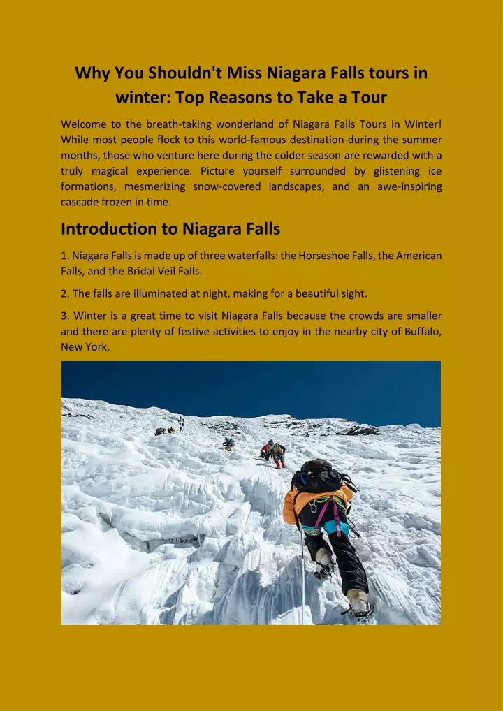 why you shouldn t miss niagara falls tours